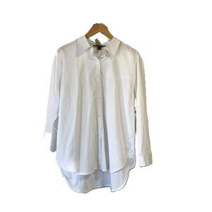 Gloria Vanderbilt Amanda Button-Down Shirt Vintage White Long Sleeve Size L NWT